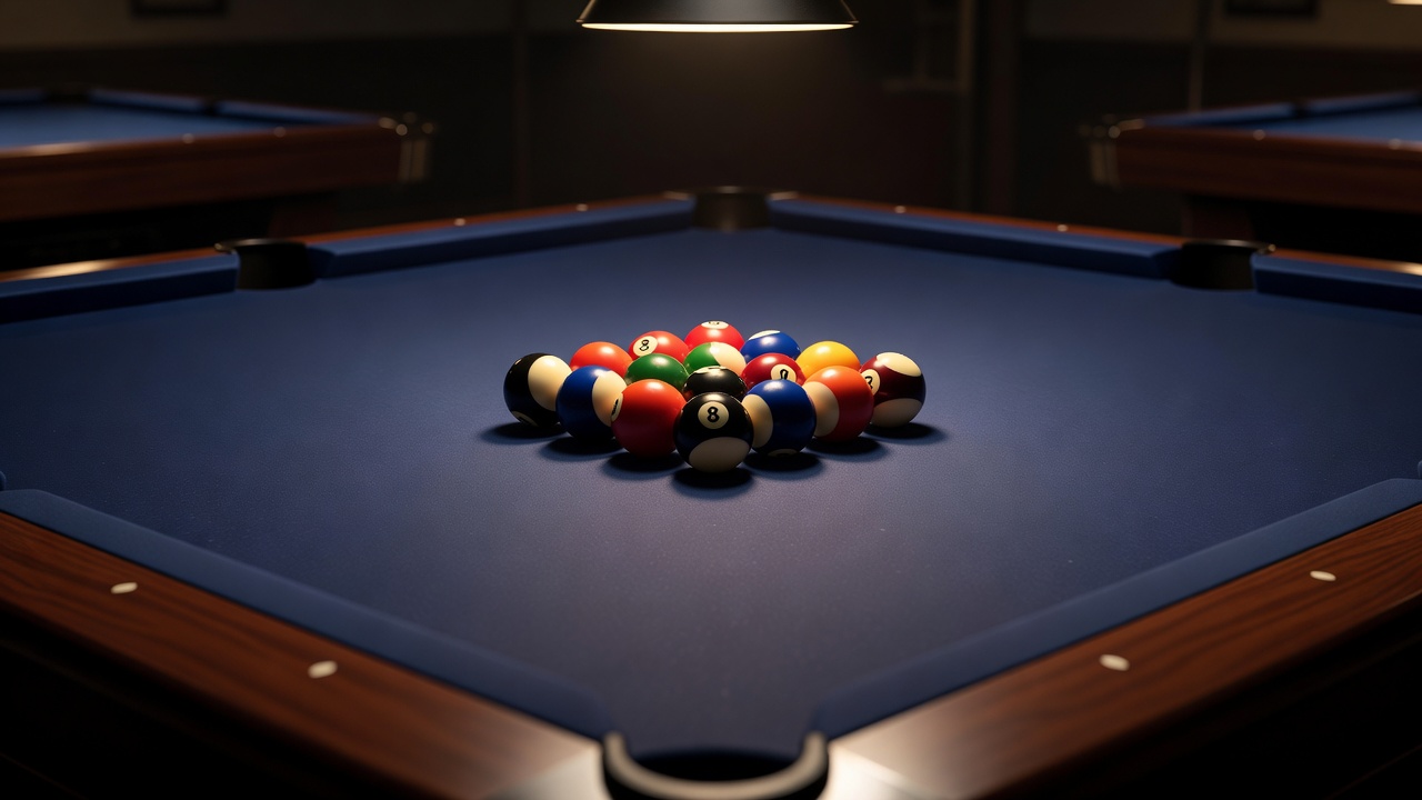 American 8-ball setup with smooth Simonis speed cloth